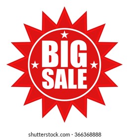 Simple Icon with big sale text isolated on white background