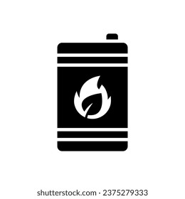 Simple icon of Biofuel barrel. Renewable energy and green environment. Biogas concept