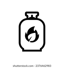 Simple icon of Biofuel bottle. Renewable energy and green environment. Biogas concept