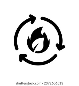 Simple icon of Biogas. Renewable energy and green environment. 