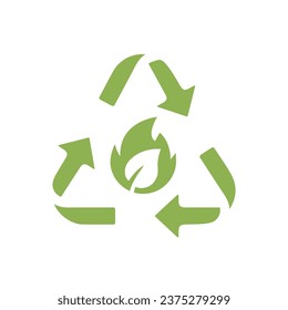 Simple icon of Biogas. Renewable energy and green environment. 