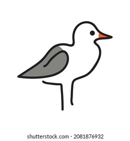 Einfache Icon-Vogel mit Farbe, geeignet für Icon und T-Shirt