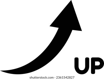 Simple icon with black ascending arrow