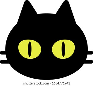Simple icon of a black cat face