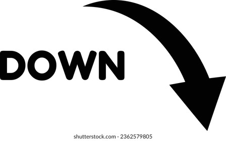 Einfaches Symbol mit schwarzem Absteigepfeil