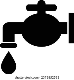 Simple icon in black of the faucet