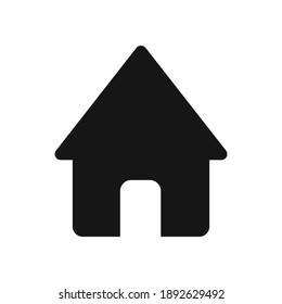 icono simple botón de la casa negra
