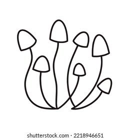 Simple Icon Black Outline Mushrooms