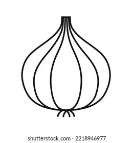 Simple Icon Black Outline Onion Vegetables