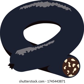 Simple icon with black pudding. Concept - blood sausage