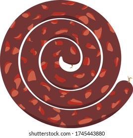 Simple icon with black pudding. Concept - blood sausage
