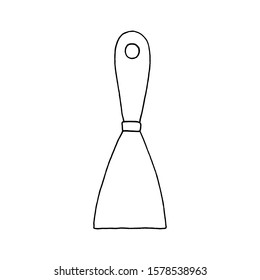 Simple icon black scraper on white background. Vector engineering illustration. Flat outline vector icon.