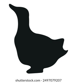 Icono simple Forma negra del pato de granja en color negro en perfil, Vector