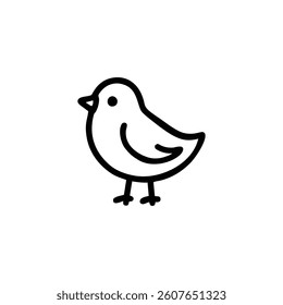 simple icon black and white spring chicken