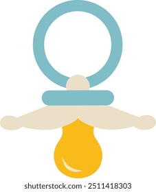 Simple icon of blue baby pacifier
