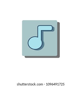 Simple icon. Blue colors. Flat design. Cold shades. Music.

