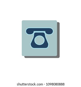 Simple icon. Blue colors. Flat design. Cold shades.  Telephone icon.

