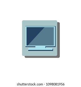 Simple icon. Blue colors. Flat design. Cold shades. Television icon.

