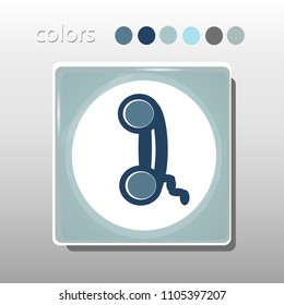 Simple icon. Blue colors. Flat design. Cold shades. Illustration can be used in the internet shop,
banners, websites, computer programs, advertisements. Telephone icon.

