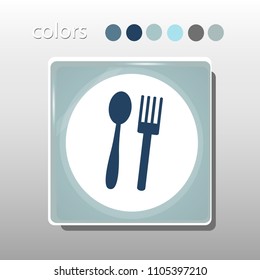 Simple icon. Blue colors. Flat design. Cold shades. Illustration can be used in the internet shop,
banners, websites, computer programs, advertisements. Food icon.
