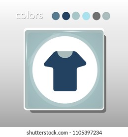 Simple icon. Blue colors. Flat design. Cold shades. Illustration can be used in the internet shop,
banners, websites, computer programs, advertisements. Shirt icon.