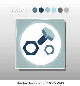Simple icon. Blue colors. Flat design. Cold shades. Illustration can be used in the internet shop,
banners, websites, computer programs, advertisements. Bolt icon.