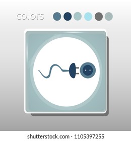 Simple icon. Blue colors. Flat design. Cold shades. Illustration can be used in the internet shop,
banners, websites, computer programs, advertisements. Electric socket icon.
