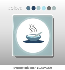Simple icon. Blue colors. Flat design. Cold shades. Illustration can be used in the internet shop,
banners, websites, computer programs, advertisements. Cup icon.
