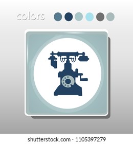 Simple icon. Blue colors. Flat design. Cold shades. Illustration can be used in the internet shop,
banners, websites, computer programs, advertisements. Telephone icon.
