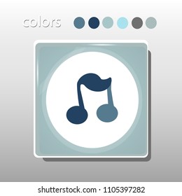 Simple icon. Blue colors. Flat design. Cold shades. Illustration can be used in the internet shop,
banners, websites, computer programs, advertisements. Music icon.
