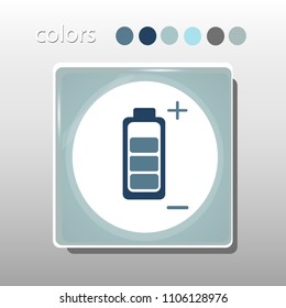 Simple icon. Blue colors. Flat design. Cold shades. Illustration can be used in the internet shop,
banners, websites, computer programs, advertisements. 
Battery icon.

