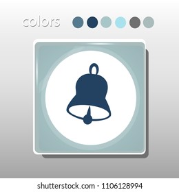 Simple icon. Blue colors. Flat design. Cold shades. Illustration can be used in the internet shop,
banners, websites, computer programs, advertisements. Bell icon.

