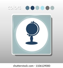 Simple icon. Blue colors. Flat design. Cold shades. Illustration can be used in the internet shop,
banners, websites, computer programs, advertisements. Globe icon.


