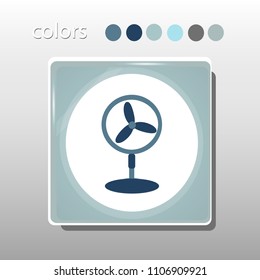 Simple icon. Blue colors. Flat design. Cold shades. Illustration can be used in the internet shop,
banners, websites, computer programs, advertisements. Fan icon.


