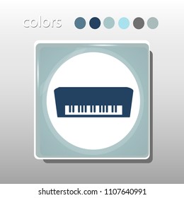 Simple icon. Blue colors. Flat design. Cold shades. Illustration can be used in the internet shop,
banners, websites, computer programs, advertisements. Piano icon.

