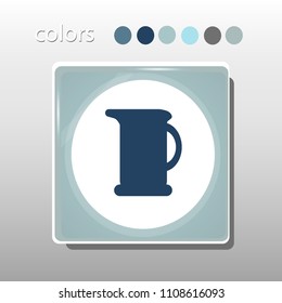 Simple icon. Blue colors. Flat design. Cold shades. Illustration can be used in the internet shop,
banners, websites, computer programs, advertisements. Kettle icon.


