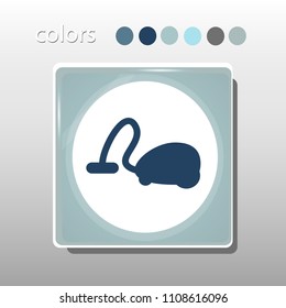 Simple icon. Blue colors. Flat design. Cold shades. Illustration can be used in the internet shop,
banners, websites, computer programs, advertisements. Vacuum cleaner icon.


