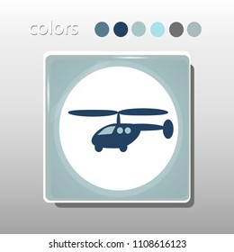 Simple icon. Blue colors. Flat design. Cold shades. Illustration can be used in the internet shop,
banners, websites, computer programs, advertisements. Helicopter icon.


