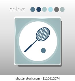 Simple icon. Blue colors. Flat design. Cold shades. Illustration can be used in the internet shop,
banners, websites, computer programs, advertisements. Tennis icon.


