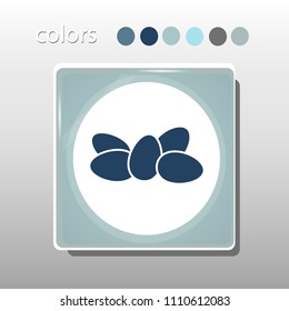 Simple icon. Blue colors. Flat design. Cold shades. Illustration can be used in the internet shop,
banners, websites, computer programs, advertisements. Eggs icon.

