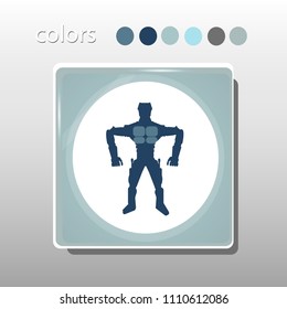 Simple icon. Blue colors. Flat design. Cold shades. Illustration can be used in the internet shop,
banners, websites, computer programs, advertisements. Robot icon.

