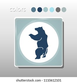 Simple icon. Blue colors. Flat design. Cold shades. Illustration can be used in the internet shop,
banners, websites, computer programs, advertisements. Bear icon.

