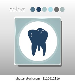 Simple icon. Blue colors. Flat design. Cold shades. Illustration can be used in the internet shop,
banners, websites, computer programs, advertisements. Tooth icon.

