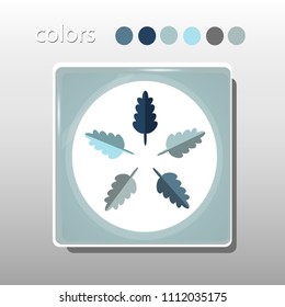 Simple icon. Blue colors. Flat design. Cold shades. Illustration can be used in the internet shop,
banners, websites, computer programs, advertisements. Leaf icon.

