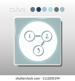 Simple icon. Blue colors. Flat design. Cold shades. Illustration can be used in the internet shop,
banners, websites, computer programs, advertisements. Numbers icon.

