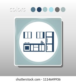Simple icon. Blue colors. Flat design. Cold shades. Illustration can be used in the internet shop,
banners, websites, computer programs, advertisements. Kitchen.


