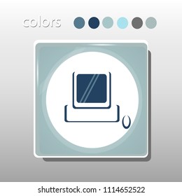 Simple icon. Blue colors. Flat design. Cold shades. Illustration can be used in the internet shop,
banners, websites, computer programs, advertisements. Computer icon.

