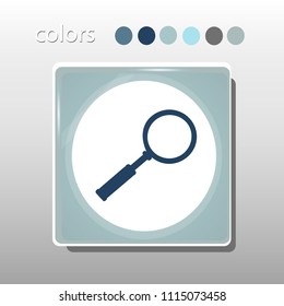 Simple icon. Blue colors. Flat design. Cold shades. Illustration can be used in the internet shop,
banners, websites, computer programs, advertisements. Search icon.