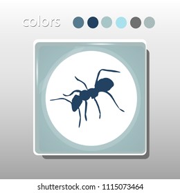 Simple icon. Blue colors. Flat design. Cold shades. Illustration can be used in the internet shop,
banners, websites, computer programs, advertisements. Ant icon.
