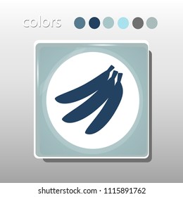 Simple icon. Blue colors. Flat design. Cold shades. Illustration can be used in the internet shop,
banners, websites, computer programs, advertisements. Banana icon.

